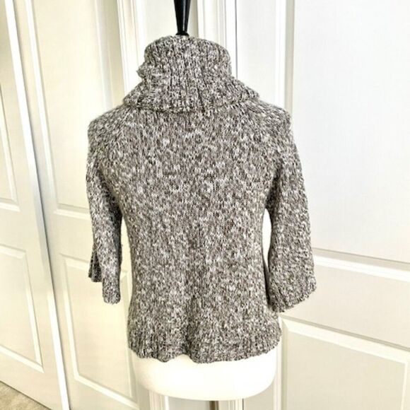 Philosophy By Republic Gray Turtle Neck 3/4 Sleeve Sweater Cardigan Size P/P - Picture 3 of 7